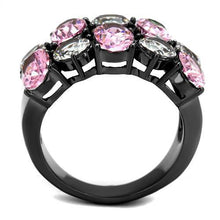 Load image into Gallery viewer, Womens Black Ring Rose Pink Anillo Para Mujer y Ninos Kids 316L Stainless Steel Ring with AAA Grade CZ in Rose Zaira - Jewelry Store by Erik Rayo
