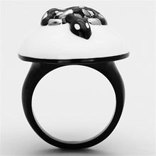 Load image into Gallery viewer, Womens Black White Snake Ring Anillo Para Mujer y Ninos Kids 316L Stainless Steel Ring with Epoxy in White Trieste - Jewelry Store by Erik Rayo
