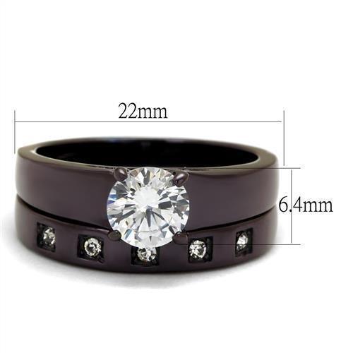 Womens Coffee Brown Ring Anillo Cafe Para Mujer 316L Stainless Steel with AAA Grade CZ in Clear Crotone - Jewelry Store by Erik Rayo