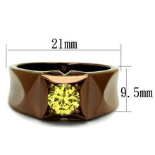 Load image into Gallery viewer, Womens Coffee Brown Ring Anillo Cafe Para Mujer 316L Stainless Steel with AAA Grade CZ in Topaz Lugo - Jewelry Store by Erik Rayo
