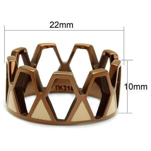 Womens Coffee Brown Ring Anillo Cafe Para Mujer 316L Stainless Steel with Epoxy in Champagne Frosinone - Jewelry Store by Erik Rayo