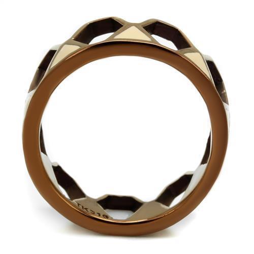 Womens Coffee Brown Ring Anillo Cafe Para Mujer 316L Stainless Steel with Epoxy in Champagne Frosinone - Jewelry Store by Erik Rayo