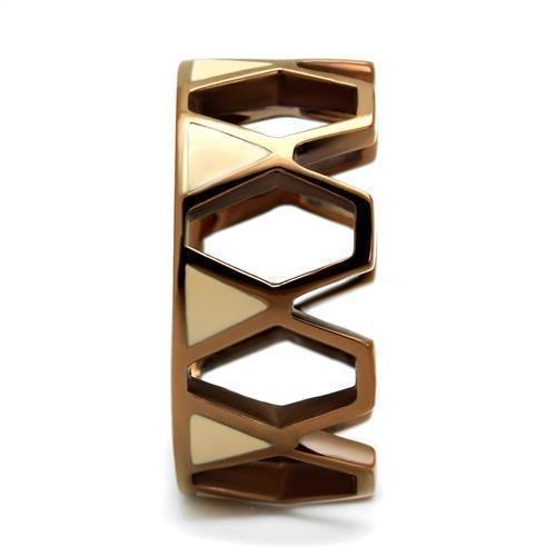 Womens Coffee Brown Ring Anillo Cafe Para Mujer 316L Stainless Steel with Epoxy in Champagne Frosinone - Jewelry Store by Erik Rayo