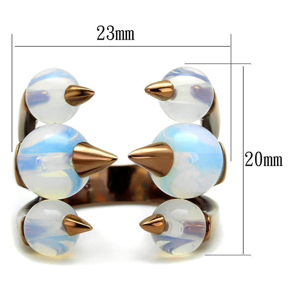 Womens Coffee Brown Ring Anillo Cafe Para Mujer 316L Stainless Steel with Glass in White Rome - Jewelry Store by Erik Rayo