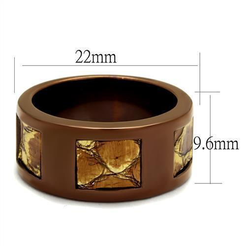 Womens Coffee Brown Ring Anillo Cafe Para Mujer 316L Stainless Steel with No Stone Sorreto - Jewelry Store by Erik Rayo