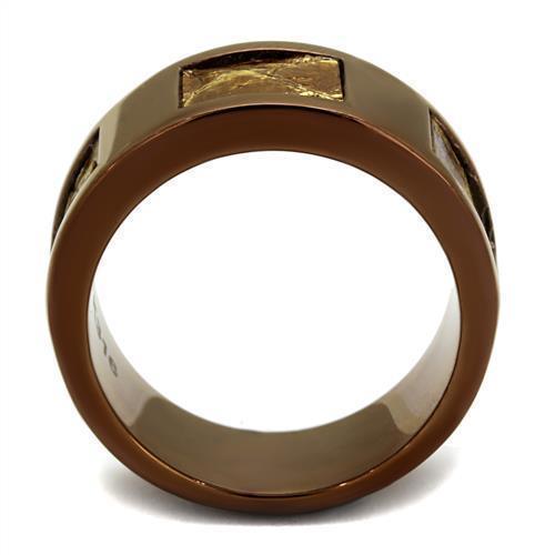 Womens Coffee Brown Ring Anillo Cafe Para Mujer 316L Stainless Steel with No Stone Sorreto - Jewelry Store by Erik Rayo