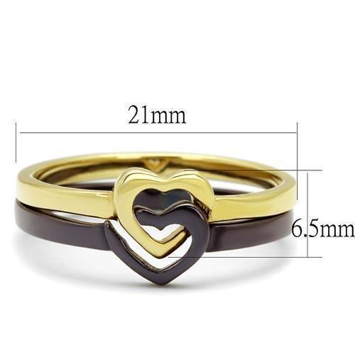 Womens Coffee Brown Ring Anillo Cafe Para Mujer 316L Stainless Steel with No Stone Valentia - Jewelry Store by Erik Rayo