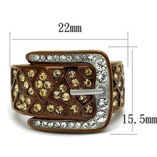 Load image into Gallery viewer, Womens Coffee Brown Ring Anillo Cafe Para Mujer 316L Stainless Steel with Top Grade Crystal in Citrine Yellow Guastalla - Jewelry Store by Erik Rayo
