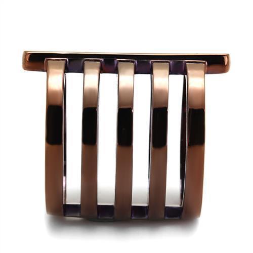 Womens Coffee Brown Ring Anillo Cafe Para Mujer 316L Stainless Steel with Top Grade Crystal in Light Coffee Aurunca - Jewelry Store by Erik Rayo