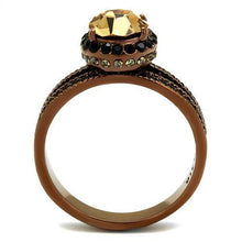 Load image into Gallery viewer, Womens Coffee Brown Ring Anillo Cafe Para Mujer 316L Stainless Steel with Top Grade Crystal in Light Smoked Caserta - Jewelry Store by Erik Rayo
