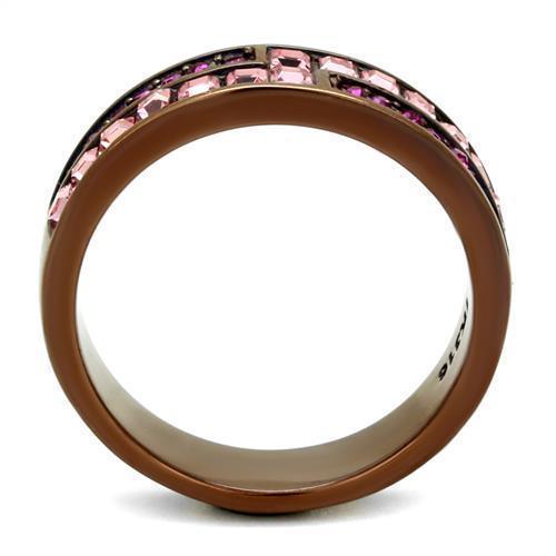 Womens Coffee Brown Ring Anillo Cafe Para Mujer 316L Stainless Steel with Top Grade Crystal in Multi Color Giulia - Jewelry Store by Erik Rayo