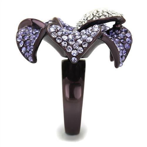 Womens Coffee Brown Ring Anillo Cafe Para Mujer 316L Stainless Steel with Top Grade Crystal in Multi Color Pescara - Jewelry Store by Erik Rayo