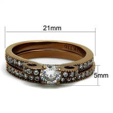 Load image into Gallery viewer, Coffee Brown Rings for Women Anillo Cafe Para Mujer Stainless Steel with AAA Grade CZ in Clear Ardea - Jewelry Store by Erik Rayo
