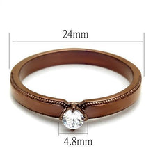 Load image into Gallery viewer, Coffee Brown Rings for Women Anillo Cafe Para Mujer Stainless Steel with AAA Grade CZ in Clear Avellino - Jewelry Store by Erik Rayo
