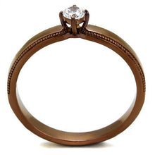 Load image into Gallery viewer, Coffee Brown Rings for Women Anillo Cafe Para Mujer Stainless Steel with AAA Grade CZ in Clear Avellino - Jewelry Store by Erik Rayo
