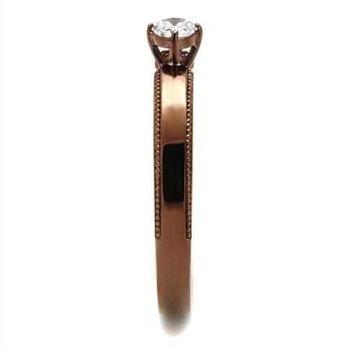 Coffee Brown Rings for Women Anillo Cafe Para Mujer Stainless Steel with AAA Grade CZ in Clear Avellino - Jewelry Store by Erik Rayo