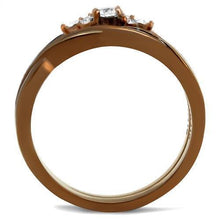 Load image into Gallery viewer, Coffee Brown Rings for Women Anillo Cafe Para Mujer Stainless Steel with AAA Grade CZ in Clear Cori - Jewelry Store by Erik Rayo
