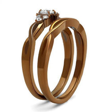 Load image into Gallery viewer, Coffee Brown Rings for Women Anillo Cafe Para Mujer Stainless Steel with AAA Grade CZ in Clear Cori - Jewelry Store by Erik Rayo
