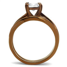 Load image into Gallery viewer, Coffee Brown Rings for Women Anillo Cafe Para Mujer Stainless Steel with AAA Grade CZ in Clear Fondi - Jewelry Store by Erik Rayo
