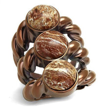 Load image into Gallery viewer, Coffee Brown Rings for Women Anillo Cafe Para Mujer Stainless Steel with Semi-Precious Oligoclase in Multi Color Sora - Jewelry Store by Erik Rayo
