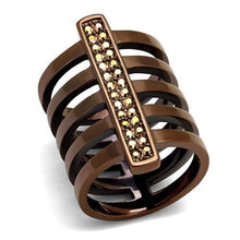 Load image into Gallery viewer, Coffee Brown Rings for Women Anillo Cafe Para Mujer Stainless Steel with Top Grade Crystal in Light Coffee Aurunca - Jewelry Store by Erik Rayo
