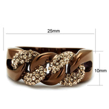 Load image into Gallery viewer, Coffee Brown Rings for Women Anillo Cafe Para Mujer Stainless Steel with Top Grade Crystal in Light Peach - Jewelry Store by Erik Rayo
