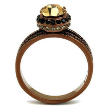 Load image into Gallery viewer, Coffee Brown Rings for Women Anillo Cafe Para Mujer Stainless Steel with Top Grade Crystal in Light Smoked Caserta - Jewelry Store by Erik Rayo
