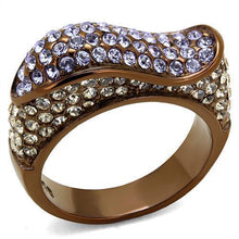 Load image into Gallery viewer, Coffee Brown Rings for Women Anillo Cafe Para Mujer Stainless Steel with Top Grade Crystal in Multi Color Cento - Jewelry Store by Erik Rayo
