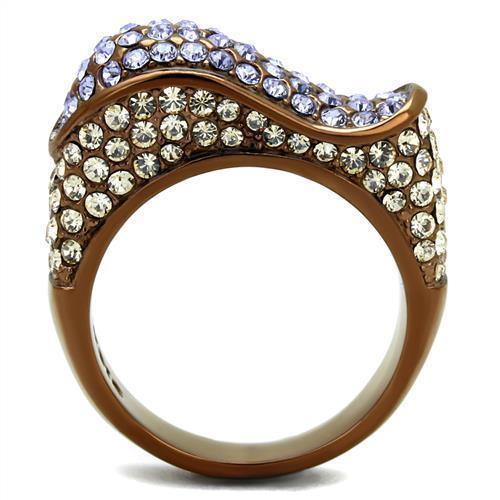 Coffee Brown Rings for Women Anillo Cafe Para Mujer Stainless Steel with Top Grade Crystal in Multi Color Cento - Jewelry Store by Erik Rayo