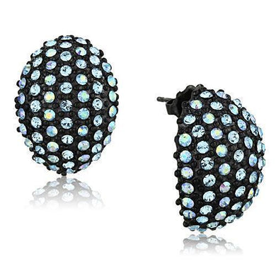 Womens Earrings Black Stainless Steel with Top Grade Crystal - Jewelry Store by Erik Rayo