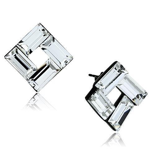 Womens Earrings Black Stainless Steel with Top Grade Crystal - Jewelry Store by Erik Rayo