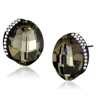 Womens Earrings Black Stainless Steel with Top Grade Crystal - Jewelry Store by Erik Rayo