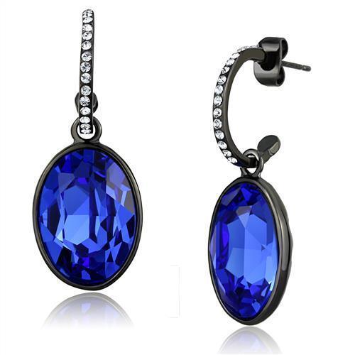 Womens Earrings Black Stainless Steel with Top Grade Crystal - Jewelry Store by Erik Rayo