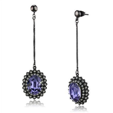 Womens Earrings Black Stainless Steel with Top Grade Crystal - Jewelry Store by Erik Rayo