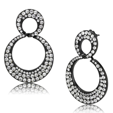 Womens Earrings Black Stainless Steel with Top Grade Crystal - Jewelry Store by Erik Rayo