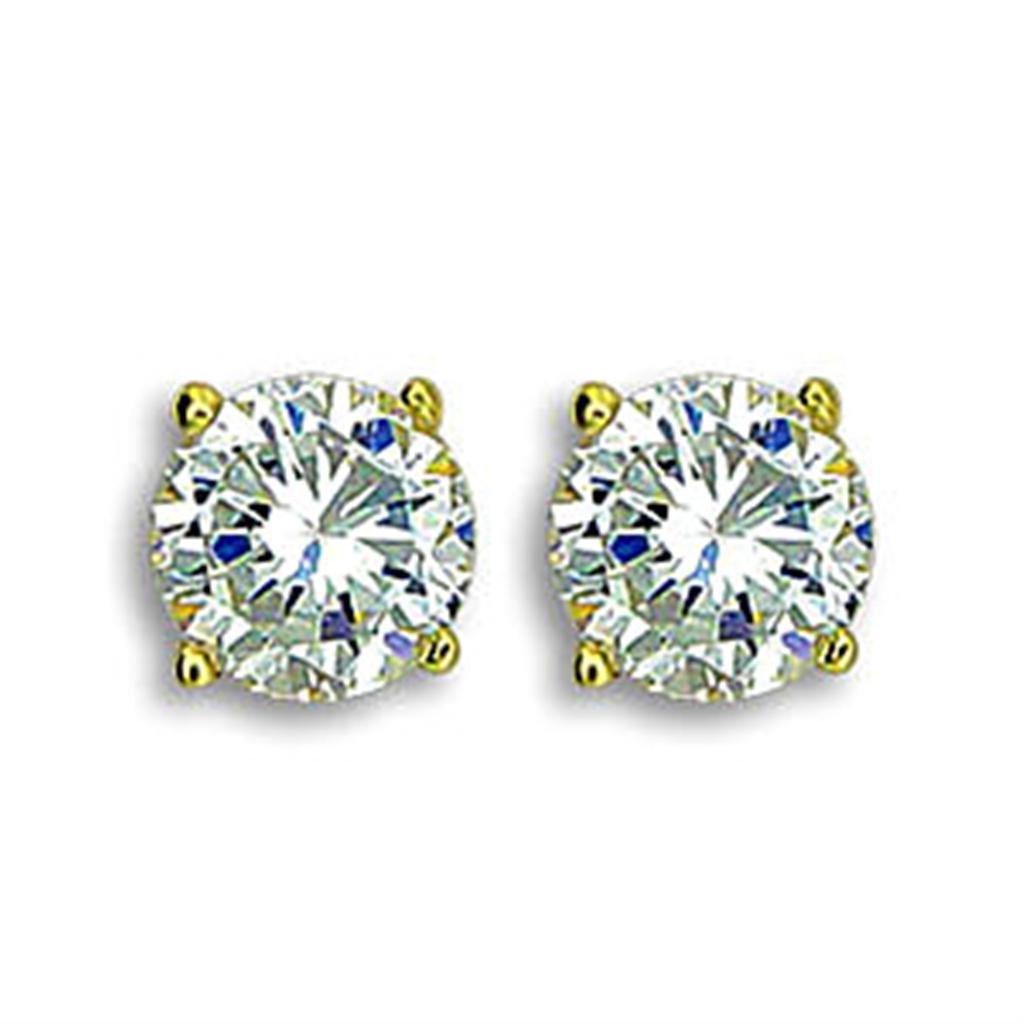 Womens Earrings Gold Stainless Steel with AAA Grade CZ - Jewelry Store by Erik Rayo