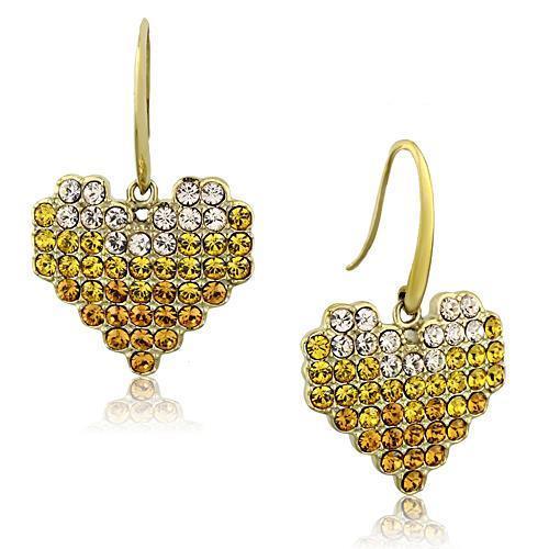 Womens Earrings Gold Stainless Steel with Top Grade Crystal - Jewelry Store by Erik Rayo