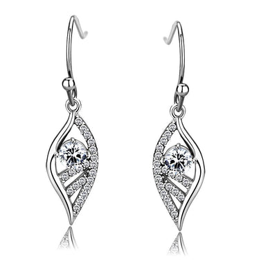 Womens Earrings High Polished Silver (No Plating) Stainless Steel with AAA Grade CZ - Jewelry Store by Erik Rayo