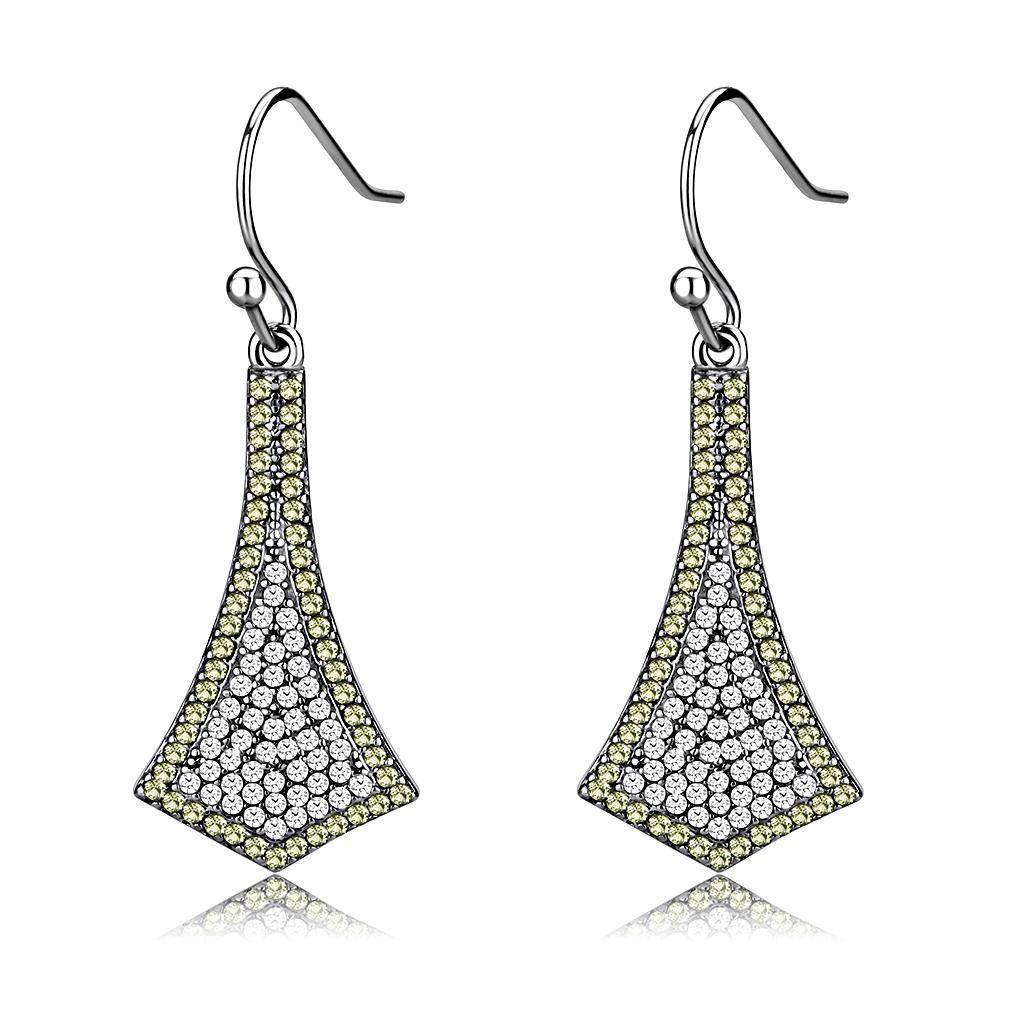 Womens Earrings High Polished Silver (No Plating) Stainless Steel with AAA Grade CZ - Jewelry Store by Erik Rayo