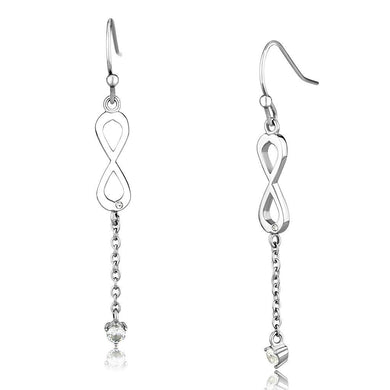 Womens Earrings High Polished Silver (No Plating) Stainless Steel with AAA Grade CZ - Jewelry Store by Erik Rayo