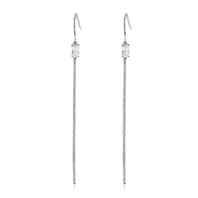 Womens Earrings High Polished Silver (No Plating) Stainless Steel with AAA Grade CZ - Jewelry Store by Erik Rayo