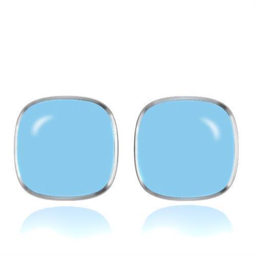 Womens Earrings High Polished Silver (No Plating) Stainless Steel with Epoxy - Jewelry Store by Erik Rayo