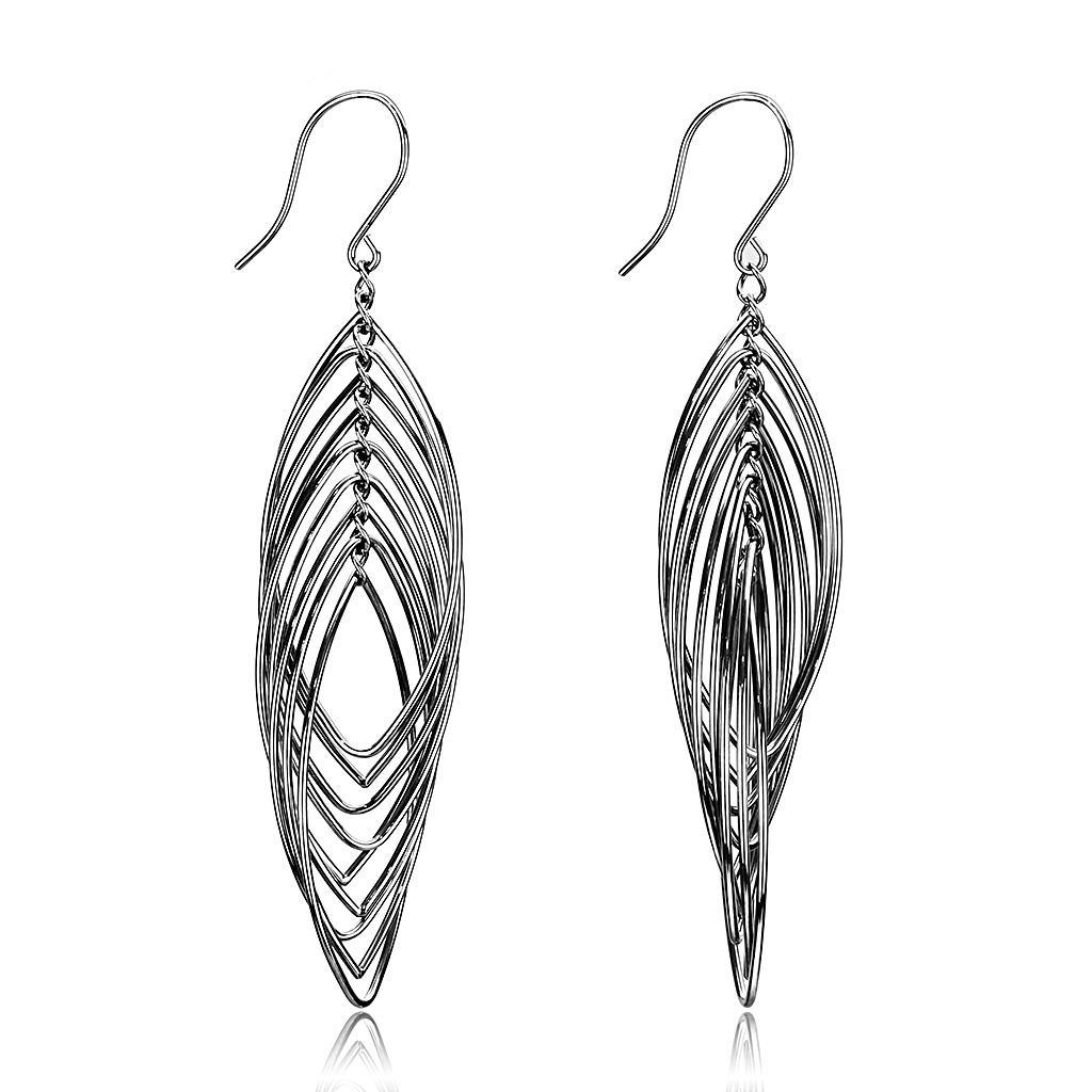 Womens Earrings High Polished Silver (No Plating) Stainless Steel with No Stone - Jewelry Store by Erik Rayo