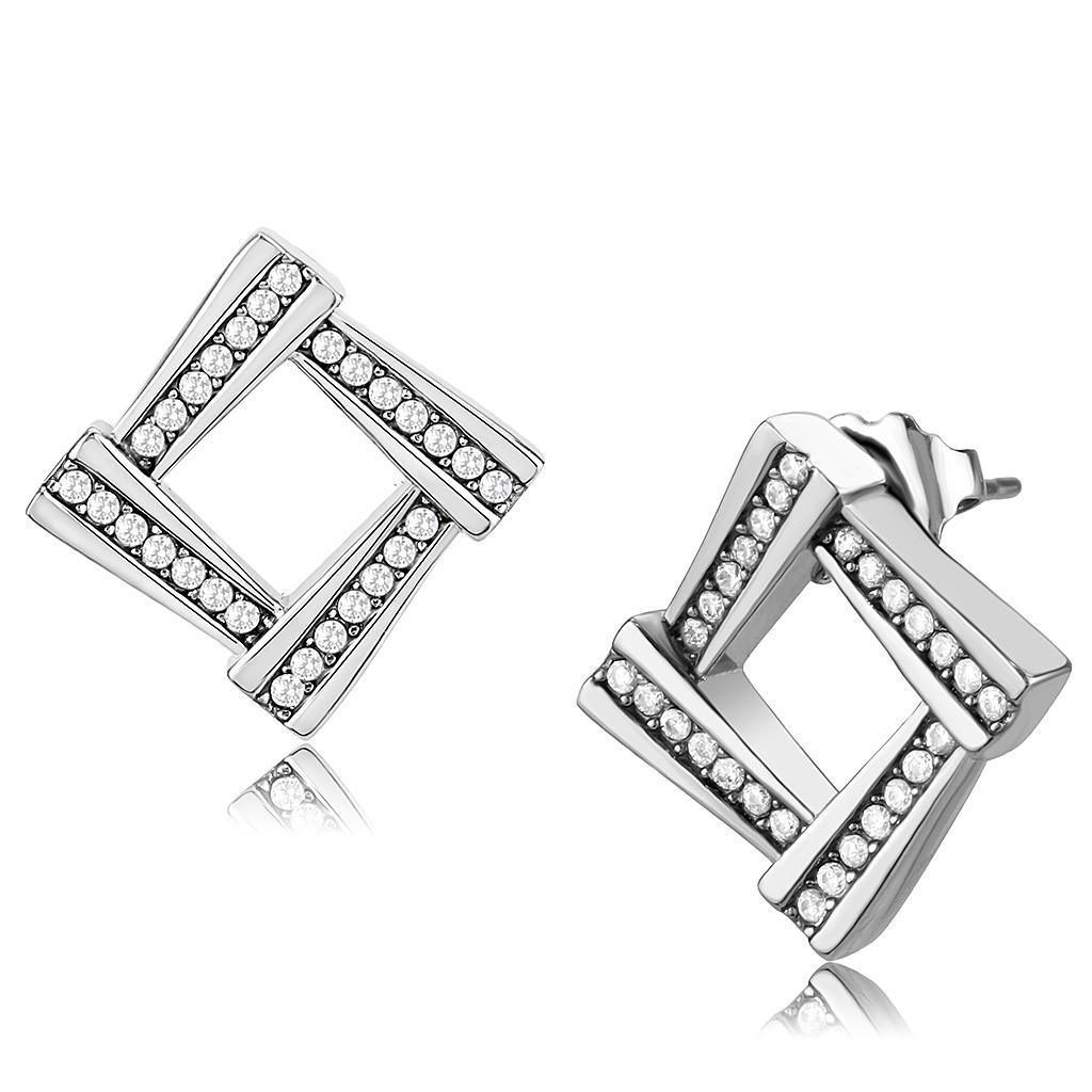 Womens Earrings No Plating Stainless Steel with AAA Grade CZ - Jewelry Store by Erik Rayo