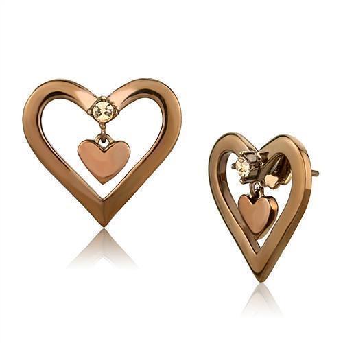 Womens Earrings Rose Gold Stainless Steel with Top Grade Crystal - Jewelry Store by Erik Rayo