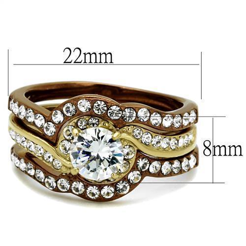 Womens Gold Brown Ring Anillo Para Mujer 316L Stainless Steel Ring Anita - Jewelry Store by Erik Rayo