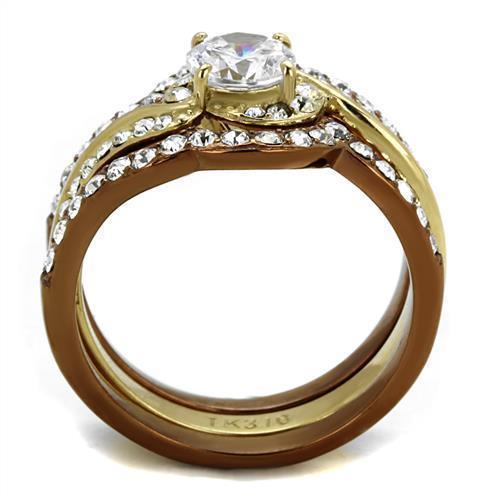 Womens Gold Brown Ring Anillo Para Mujer 316L Stainless Steel Ring Anita - Jewelry Store by Erik Rayo
