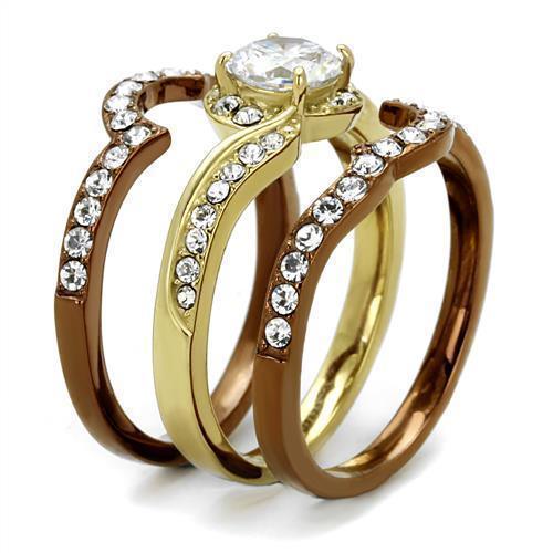 Womens Gold Brown Ring Anillo Para Mujer 316L Stainless Steel Ring Anita - Jewelry Store by Erik Rayo