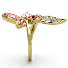 Load image into Gallery viewer, Womens Gold Butterfly Ring Stainless Steel Anillo Color Oro Para Mujer Ninas Acero Inoxidable with Top Grade Crystal in Light Peach Helah - Jewelry Store by Erik Rayo
