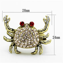 Load image into Gallery viewer, Womens Gold Crab Ring 316L Stainless Steel Anillo Color Oro Para Mujer Ninas Acero Inoxidable with Top Grade Crystal in Multi Color Hadessah - Jewelry Store by Erik Rayo
